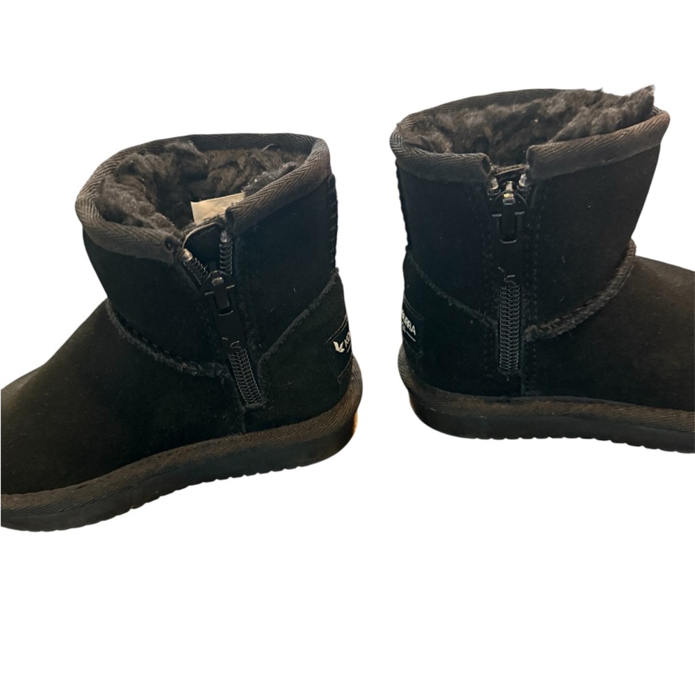 NWOT Koolaburra Toddler Black Short Suede winter Ugg Boots w faux fur lining 5 - Picture 4 of 9